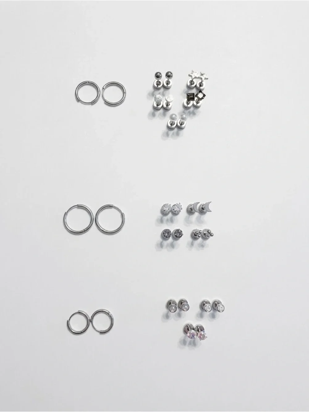Silver Earring Set - 15 Pairs